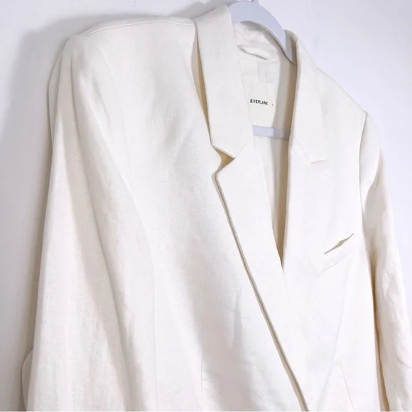 Everlane The Oversized Blazer in Linen in Bone Cream Size 12 Office - Picture 9 of 14